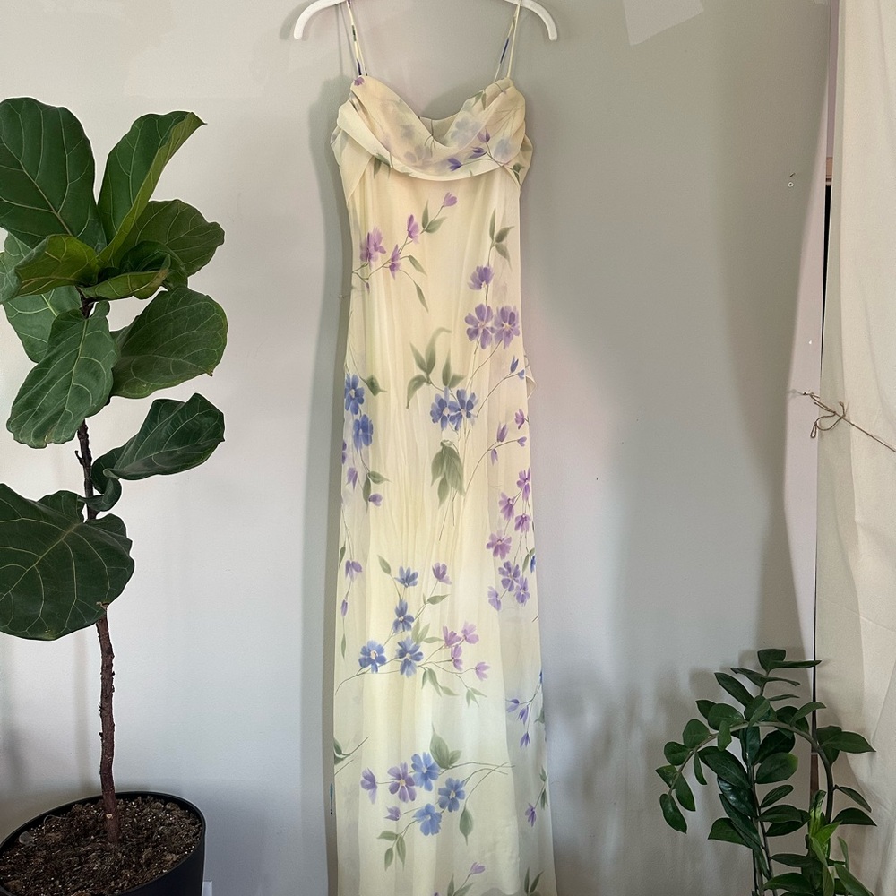 Floral Maxi Dress with Spaghetti Straps Wedding Guest Dress